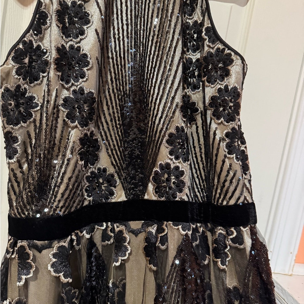 Basix Black and Gold Floral Maxi Dress NWT - Picture 4 of 9